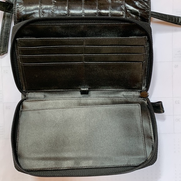 Vintage Lee Sands Eel Skin Wallet Clutch Crossbody - Picture 4 of 15